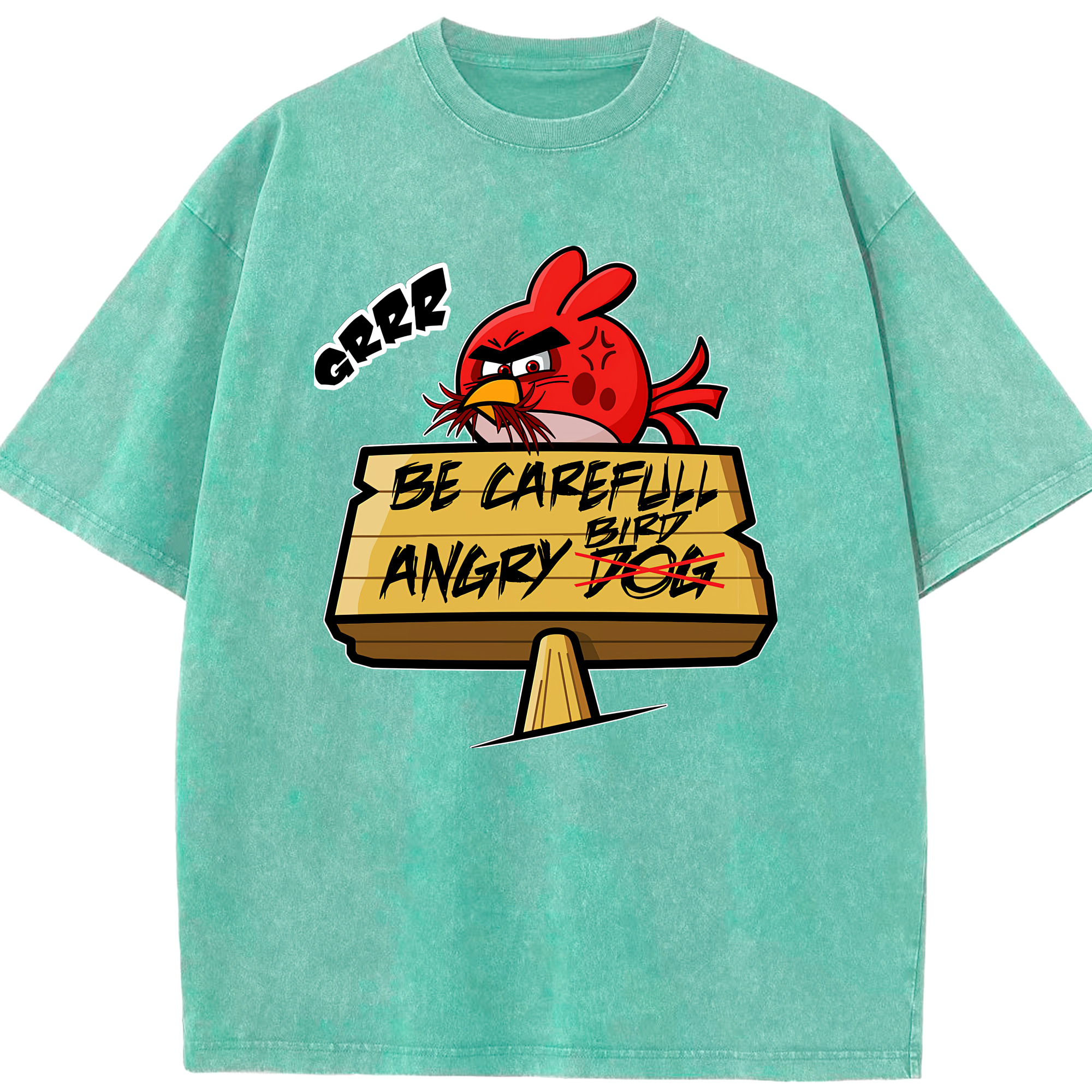 （画像用） Angry Birds アングリーバード 綿100% ヴィンテージ風 半袖Tシャツ（フロントプリント）